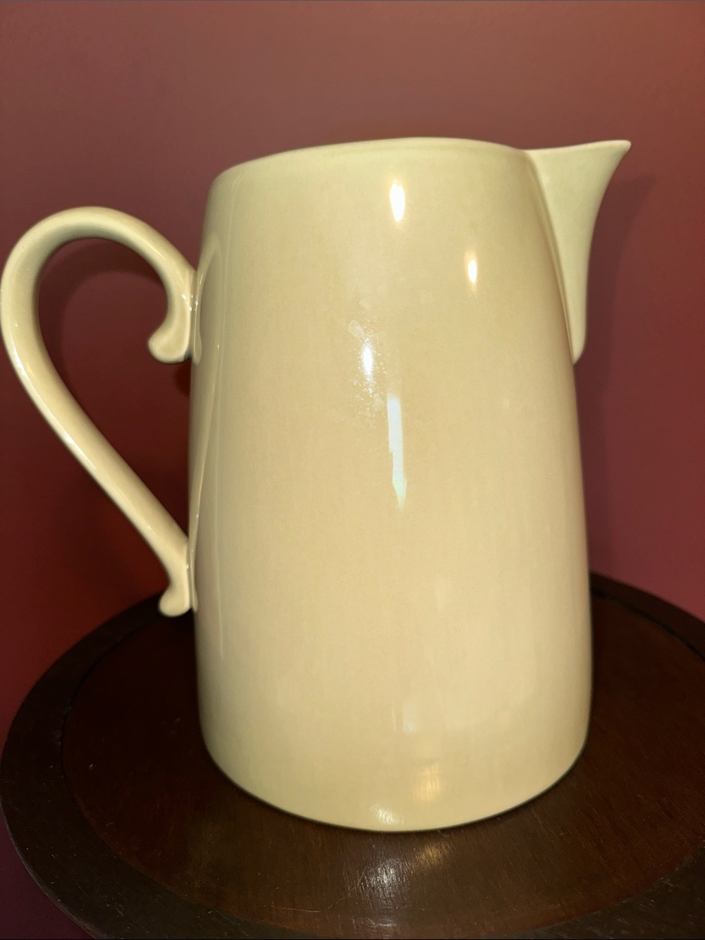 Sage Green Ceramic Pitcher - Simple Elegant Handle - Picture 3 of 5